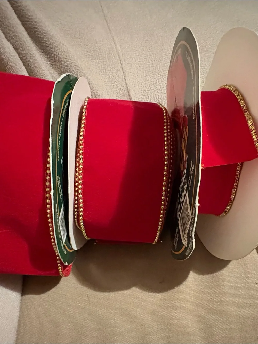 Red Decorative Ribbon Roll. Only New One is the Maroon One.